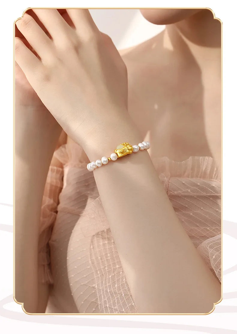 White Jade Bangle Women Fashion Hand Braided Bracelet