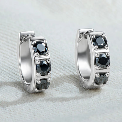 3mm Black Full Moissanite Earrings