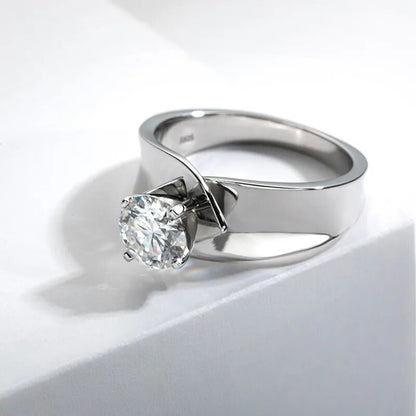 1.2 Carat D Color Moissanite  Wedding Ring