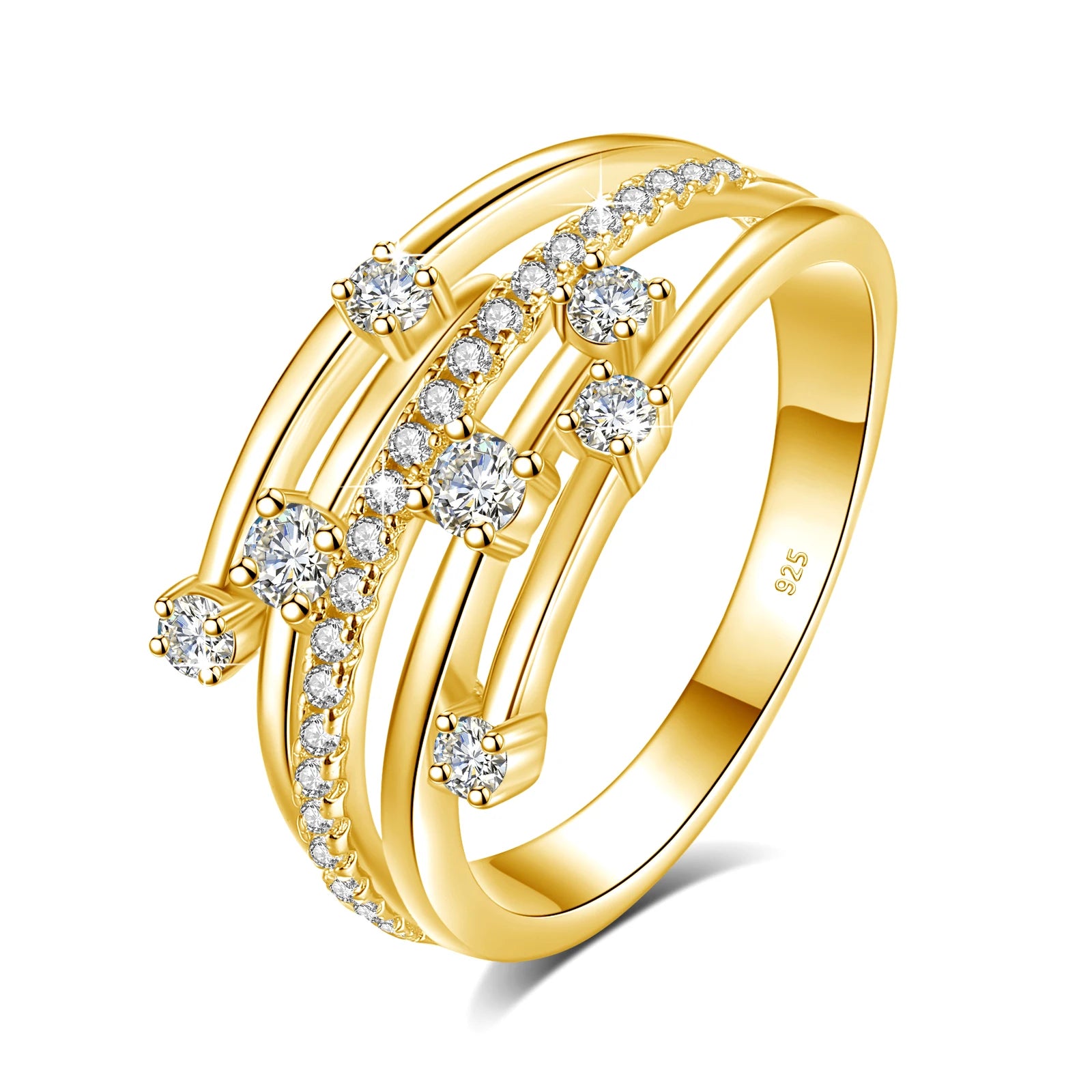 Moissanite Ring Eternity Wedding Band Solid 925 Silver