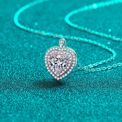 1CT Heart Moissanite Pendant Necklace