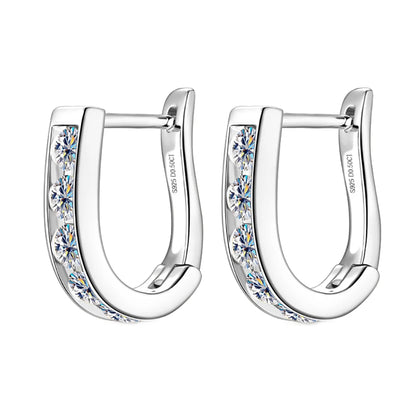 1cttw Full Moissanite U Shape Earrings