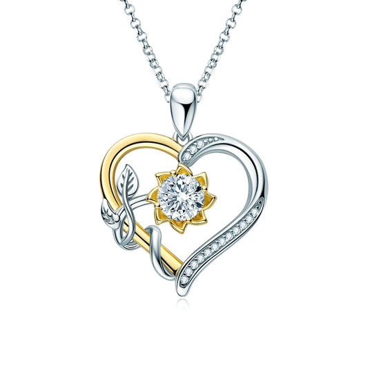 Moissanite Heart Pendant Necklaces