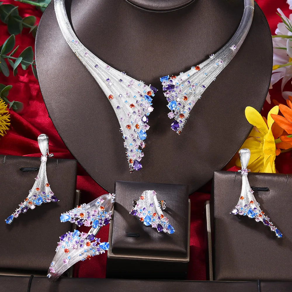 4pcs African Dubai Jewelry Sets for Weddings