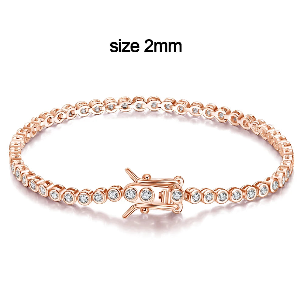 2mm Moissanite Tennis Bracelet | D VVS1 S925 Silver