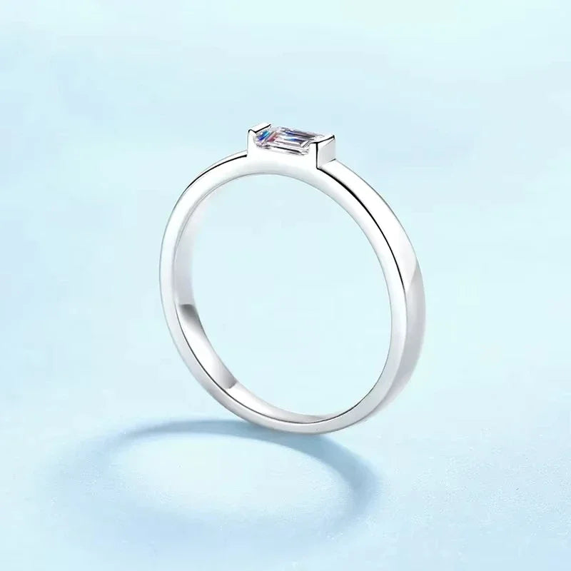 Daughter Adult's Day Platinum PT950 Women Wedding Band Moissanite Diamond 0.5CT Rings Girlfriend Birthday Gift Fine Jewelry