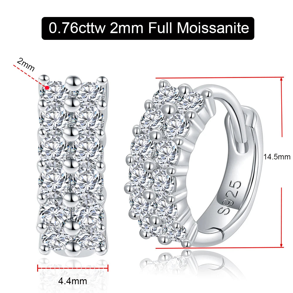 0.76cttw Full Moissanite Hoop Earrings