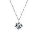 18k White Gold Pendant 1ct Diamond Moissanite Necklace for Women's Classic Platinum Pt950 Four-claw Accessories Fine Jewelry