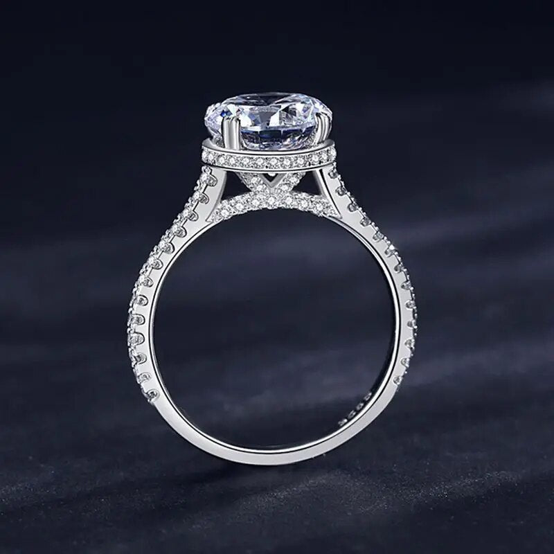 3 Carat Round Moissanite Rings