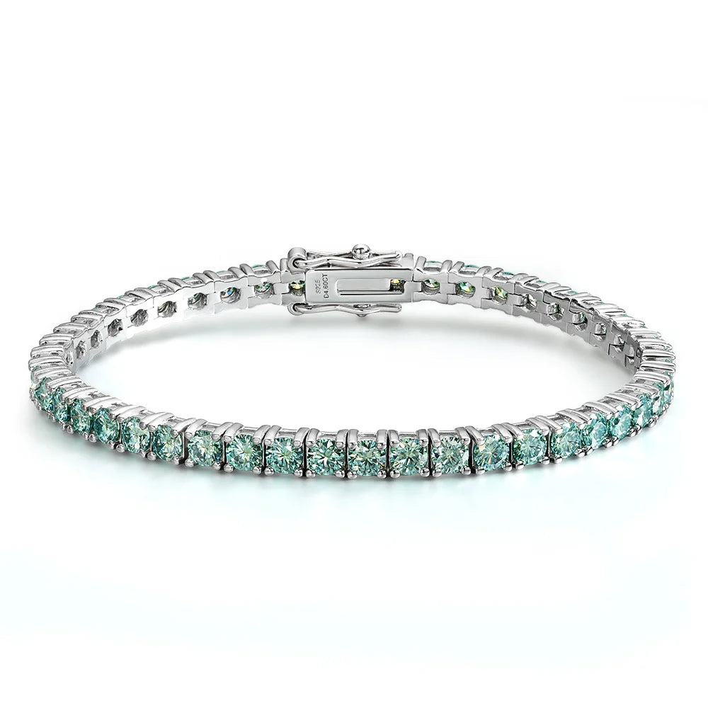 Moissanite Tennis Bracelets for Women Men Original 925 Sterling Silver Bangles with Certificate 3/4/5mm Pass Diamond Test