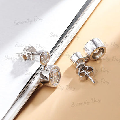 2.6cttw Full Moissanite Drop Earrings