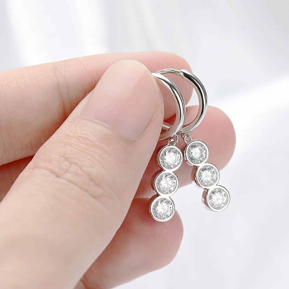 0.6/1.8cttw Full Moissanite Drop Earrings