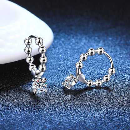 1CT Moissanite Huggie Hoop Earrings