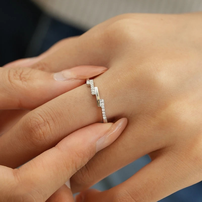 Lover Valentine's Day 18K White Gold Women Wedding Band 0.35CT Moissanite Diamond Girl Birthday Gift PT950 Rings Party Jewelry