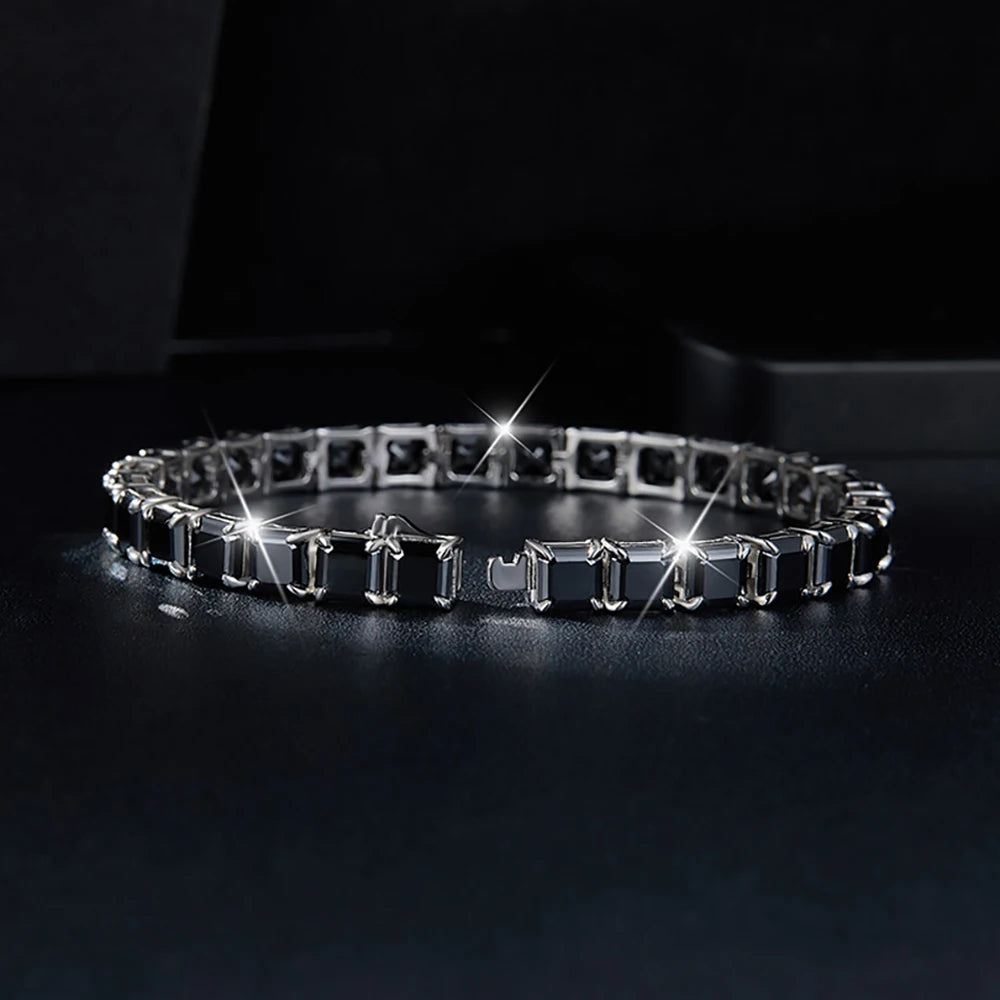 Black Moissanite Tennis Bracelet Women