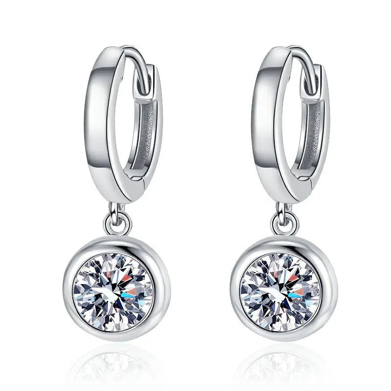 Moissanite Pendant Hoop Earrings | D VVS1 S925 Silver