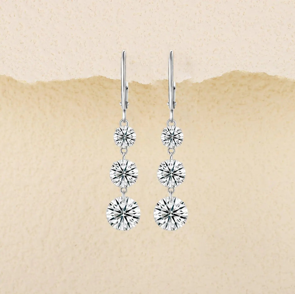 7 Carat Moissanite Dangle Earrings for Women D Color Lab Diamond Long Earring 925 Silver Hoops Wedding Engagement Fine Jewelry