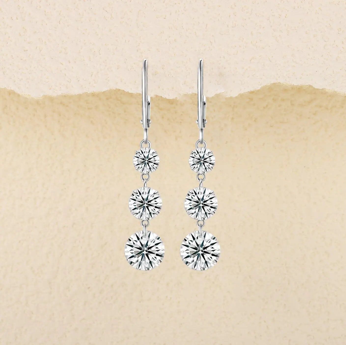 7 Carat Moissanite Dangle Earrings for Women D Color Lab Diamond Long Earring 925 Silver Hoops Wedding Engagement Fine Jewelry