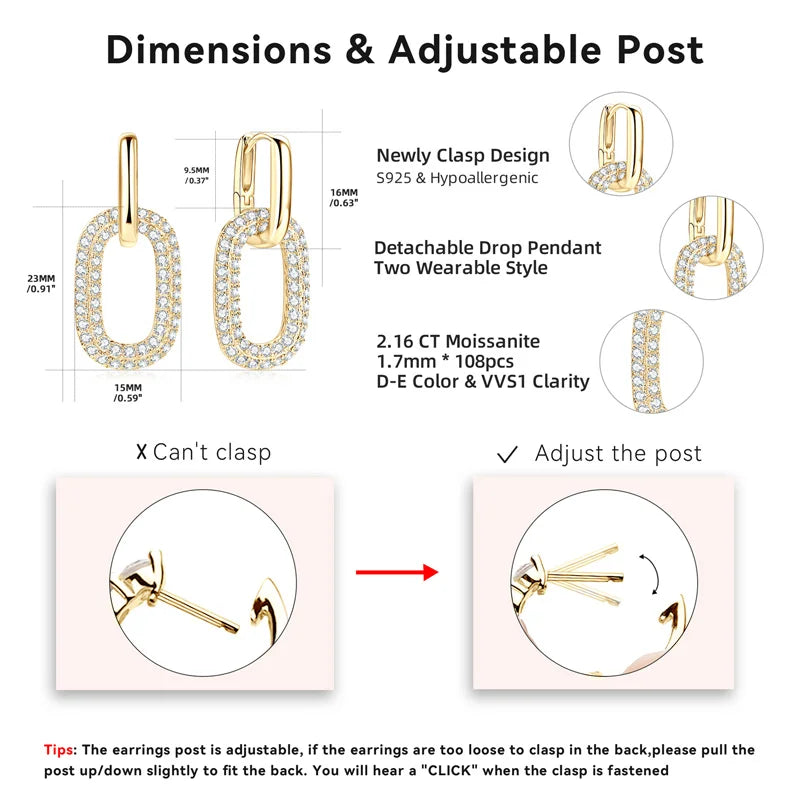 925 Sterling Silver Double Circle Hanging Earring