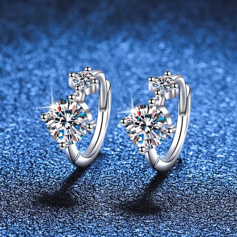 1.2ct Moissanite Hoop Earrings