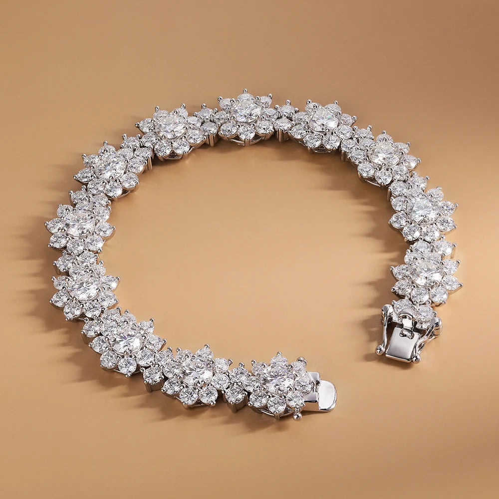 19.68cttw Full Moissanite Sunflower Bracelet