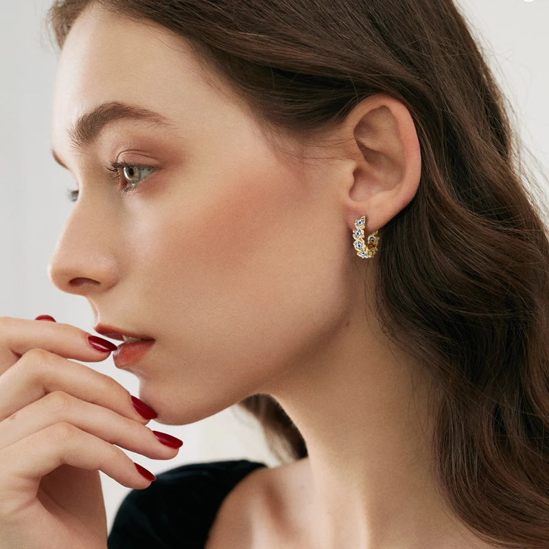4.8CTTW Sparkling Round Cut Moissanite Earring