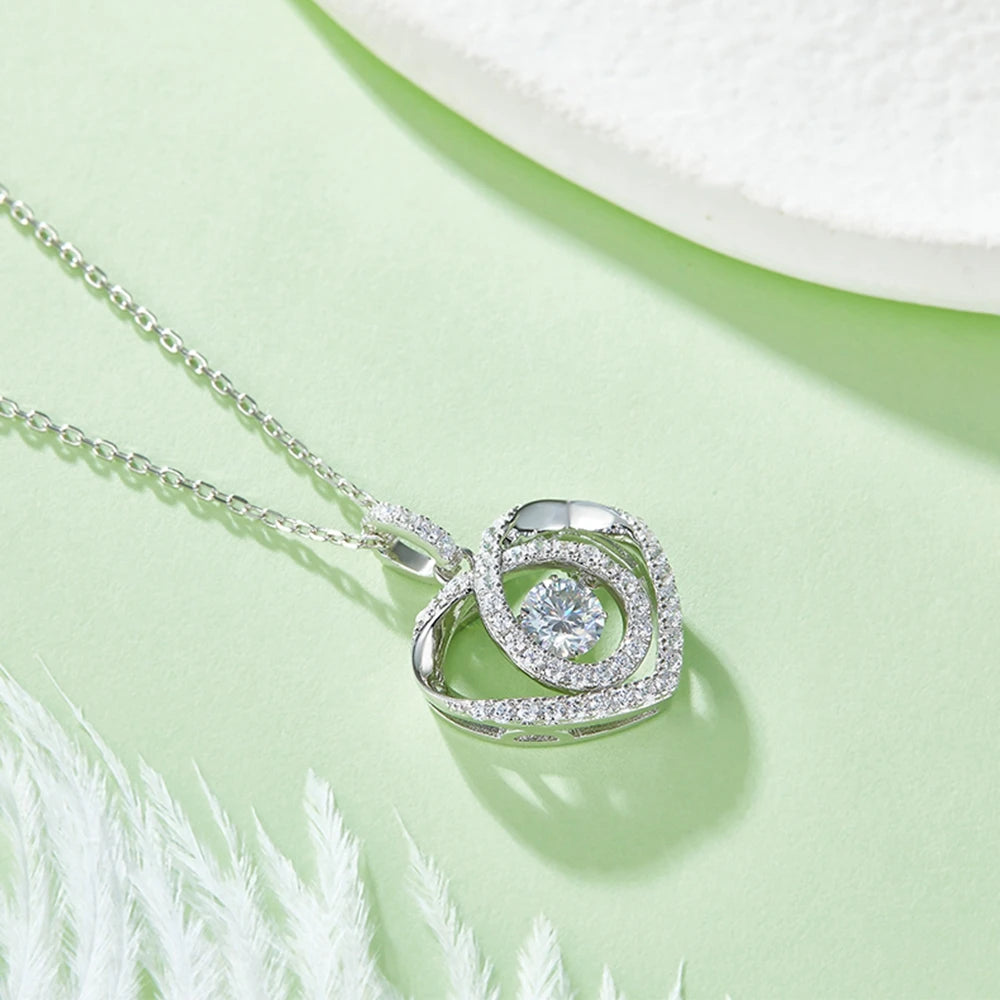 Moissanite Diamond Sparkling Pendant Necklace