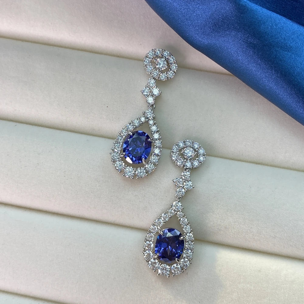 Luxury Drop Earrings Created Moissanite