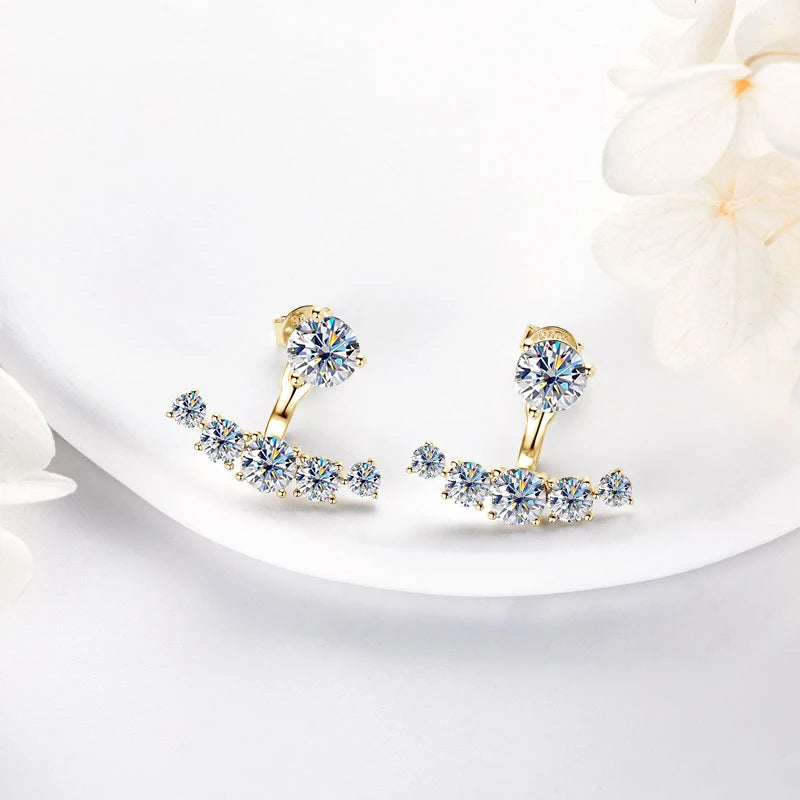 Full Moissanite Earring 925 Sterling Silver Stud Earring