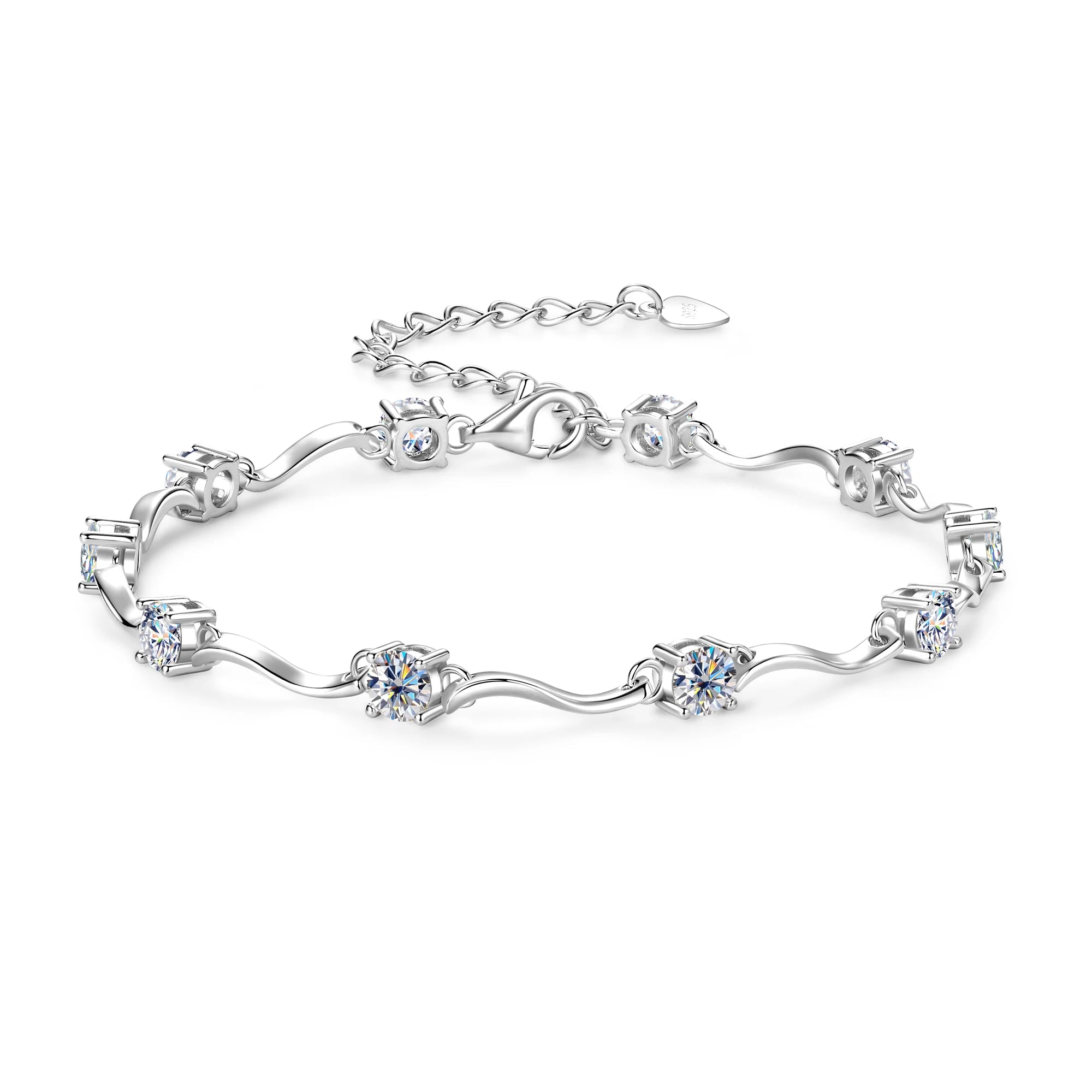 18K Plated 4mm Full Moissanite Bracelets for Women GRA Certified 3CT Lab Diamond Bracelet 100% Real Silver Chain 925