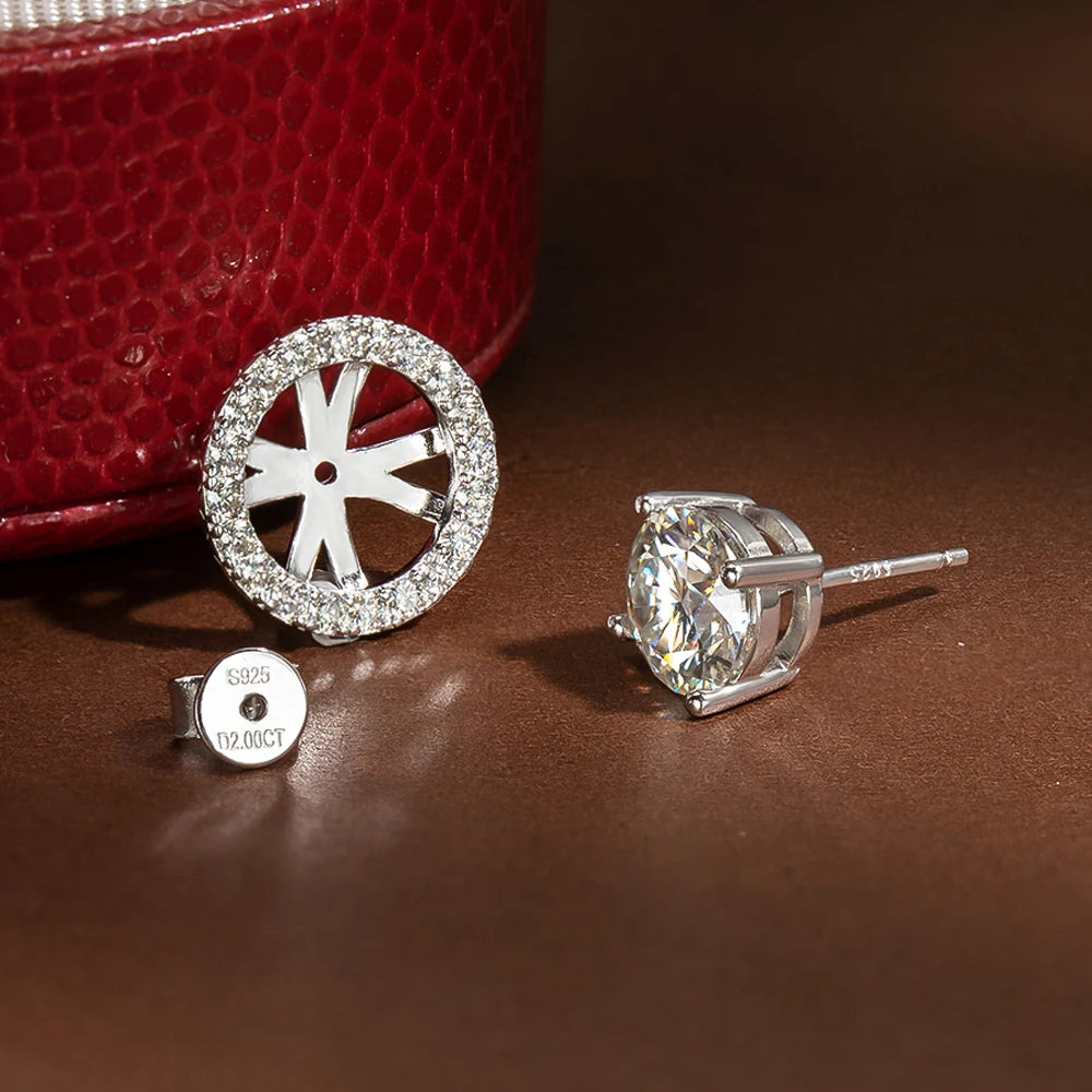 Full Moissanite Stud Earrings