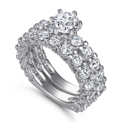 0.8 Carat Moissanite Diamond Ring Set