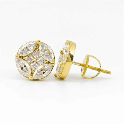 10k Gold Moissanite Diamond Stud Earrings