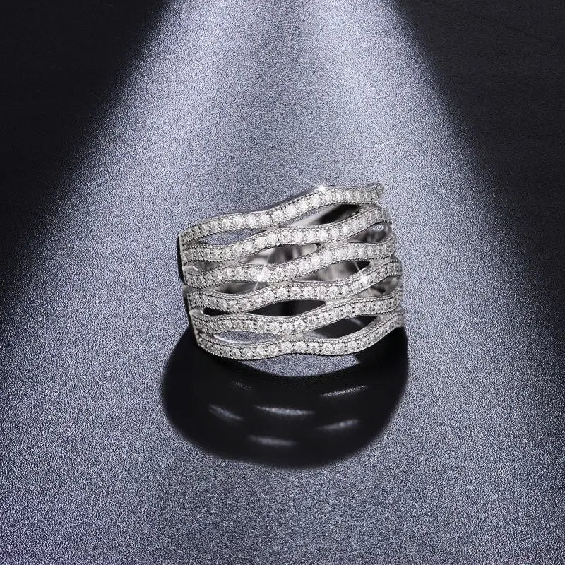 Moissanite Wedding Bands 925 Silver Prong Setting Round Cut D Color Ring Woman Party Gift