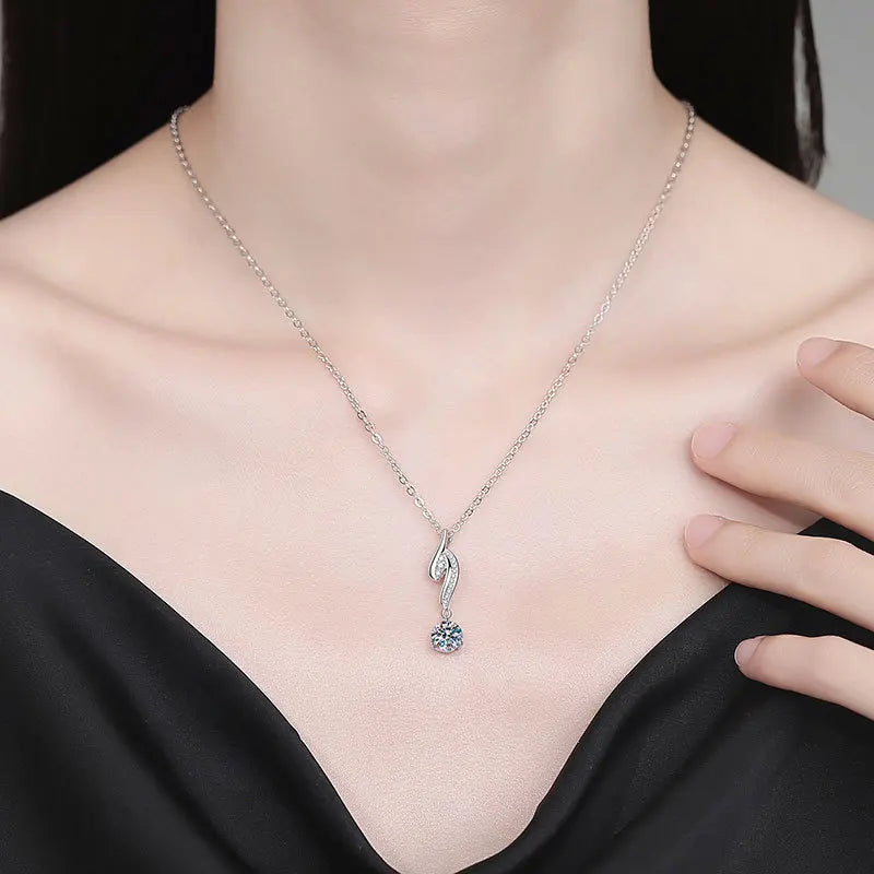 pt950 platinum moissanite diamond necklace pendant fashion light luxury simple design white gold