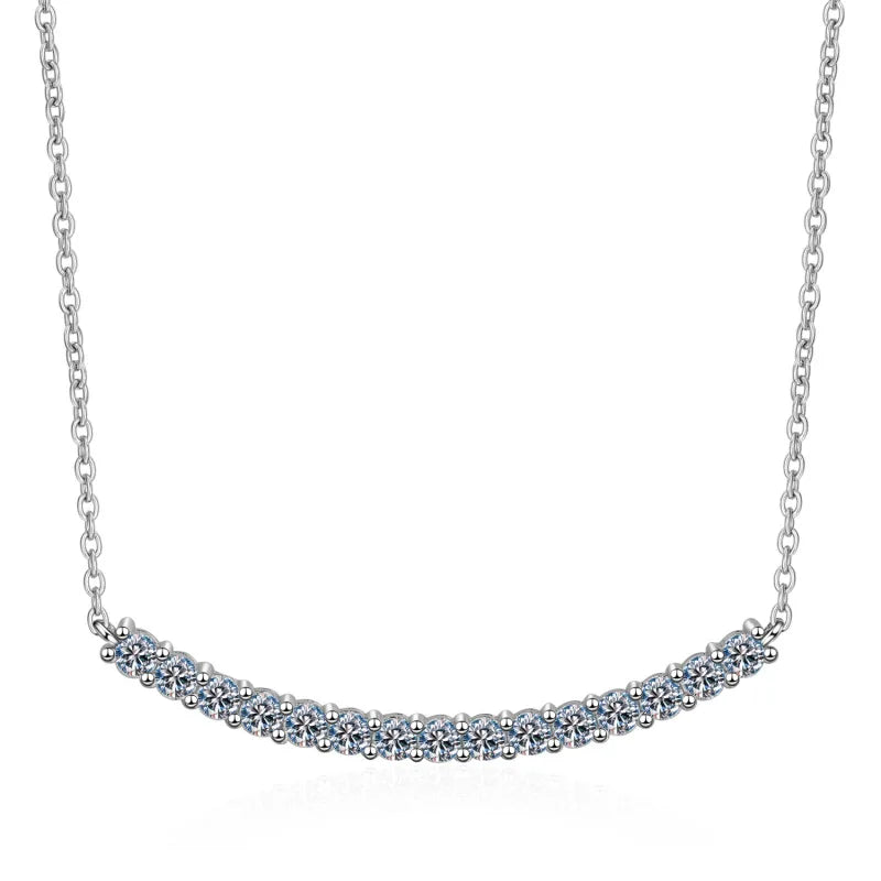 Moissanite Diamond Smile Necklace