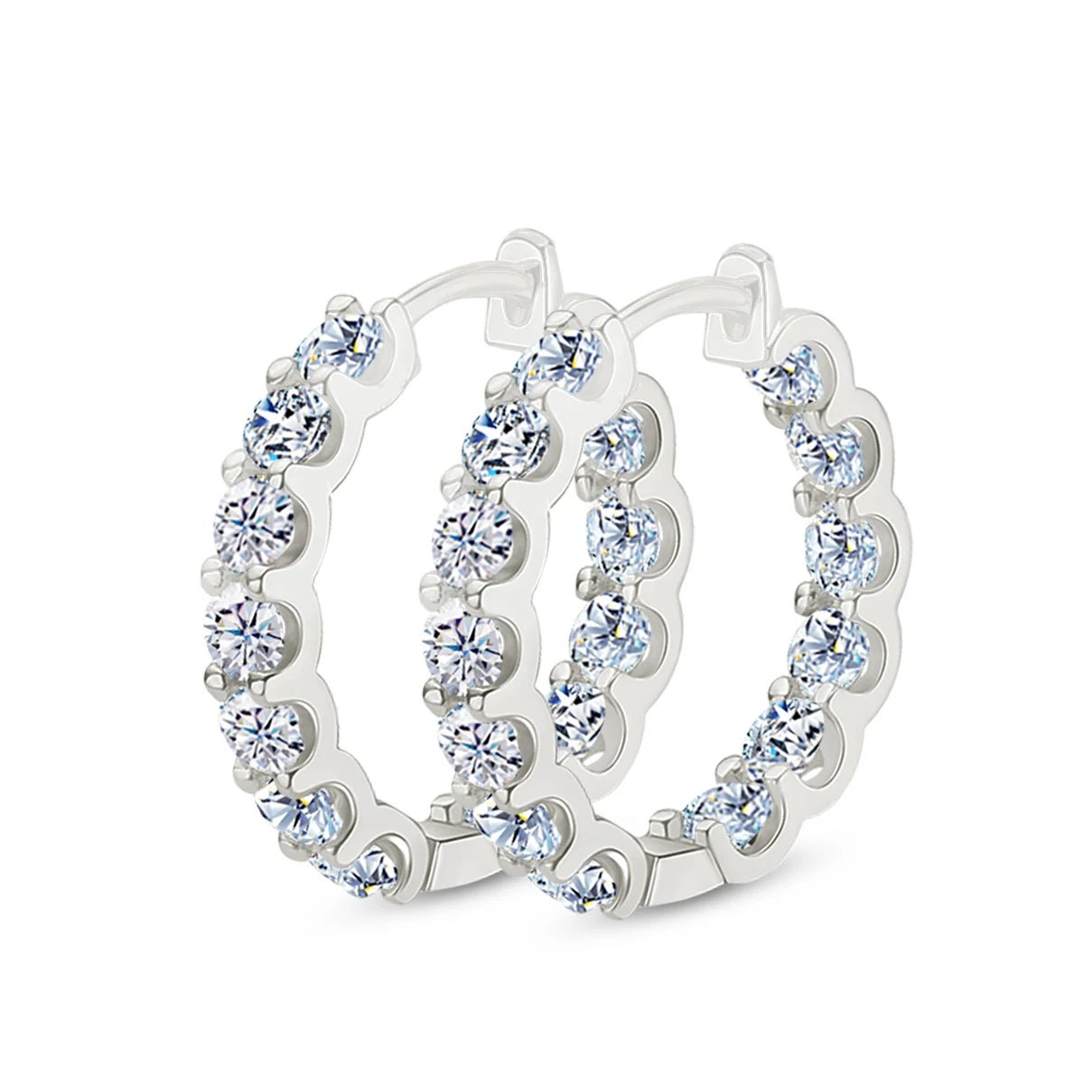 Full Moissanite Earrings hoops D VVS1 Luxury