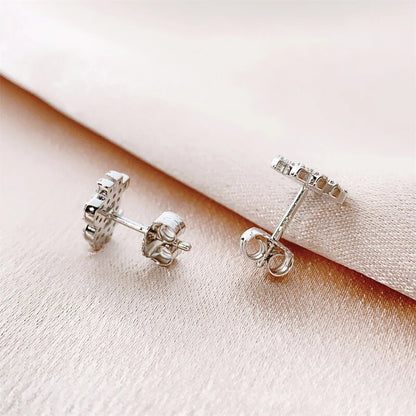 Hiphop Moissanite Bitcoin Stud Earrings