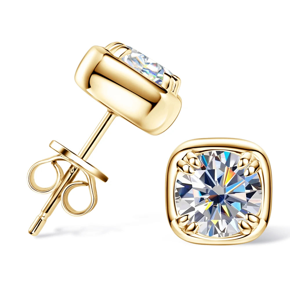 Moissanite Stud Earrings for Women D Color Lab Created Diamond 925 Sterling 1CT GRA Certified Silver Earrings Jewelry