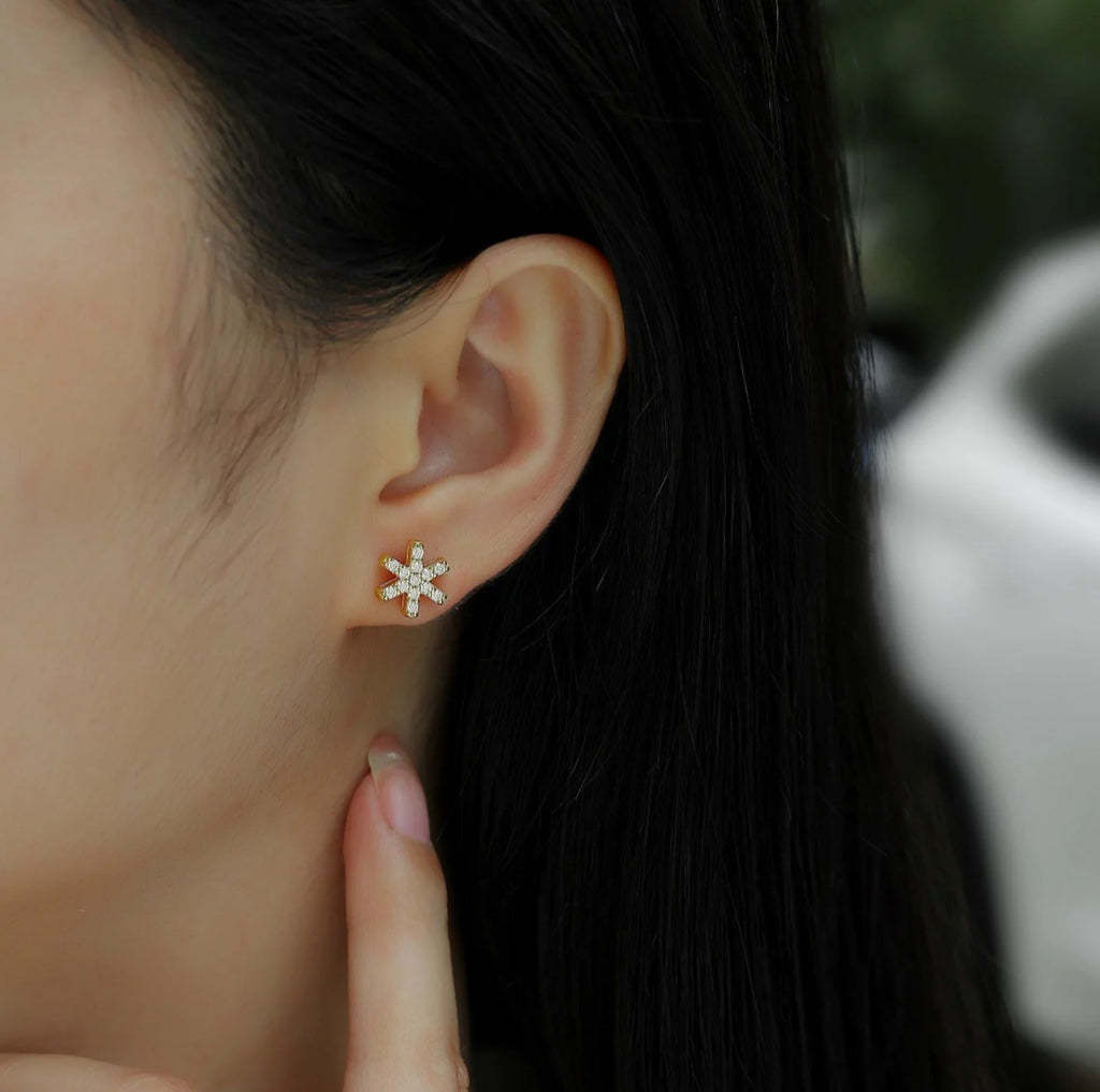 925 Sterling Silver 18K Gold Plated Stud Earrings 1.5mm Sparkling Moissanite Earrings for Women Piercing Jewelry Gift