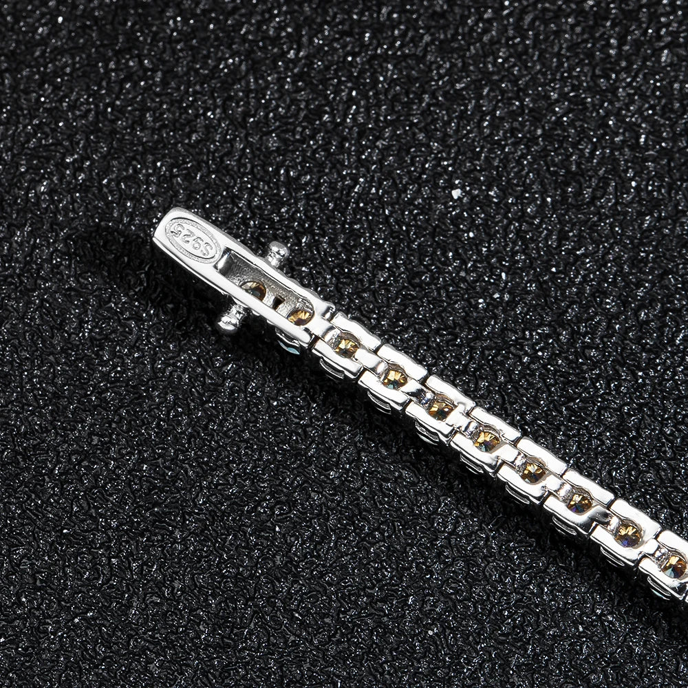 Real Moissanite Tennis Bracelet Sparkling Full Diamond 3mm