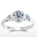 Moissanite Engagement Ring - D VVS1 S925 Silver 3-Stone