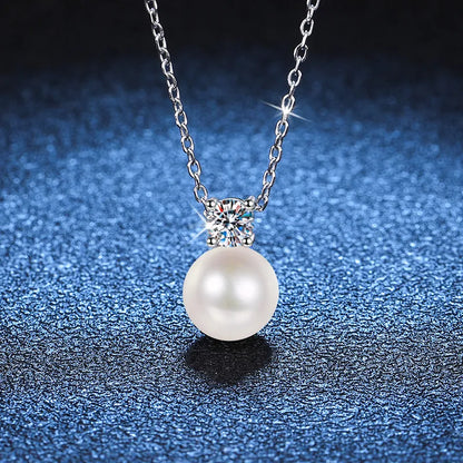 Freshwater Pearl Moissanite Necklace