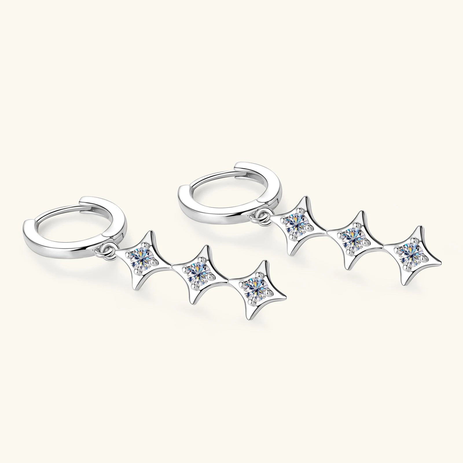 Moissanite Drop Earrings 925 Sterling Silver Long Dangle Earrings for Women Trendy Jewelry 18K Gold Plated