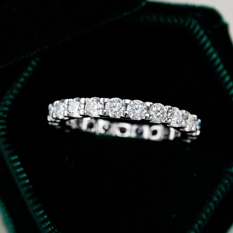 Party Fine Jewelry 18K White Gold Girl Valentine's Day Rings 0.1CT Moissanite Diamond Women Birthday Gift PT950 Platinum Wedding