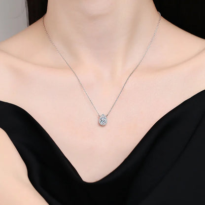 1-2CT Pear Cut Moissanite Pendant Necklace