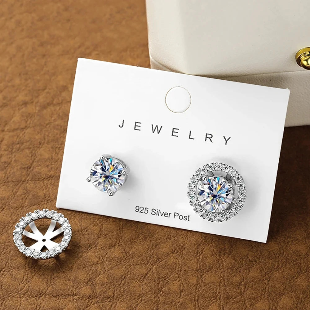 Full Moissanite Stud Earrings