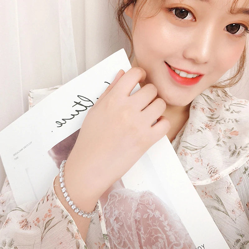 Moissanite Tennis Bracelets 2.5mm Woman 925 Sterling Silver Lab Diamond Women's Hand Bracelet Chain Luxury Jewelry