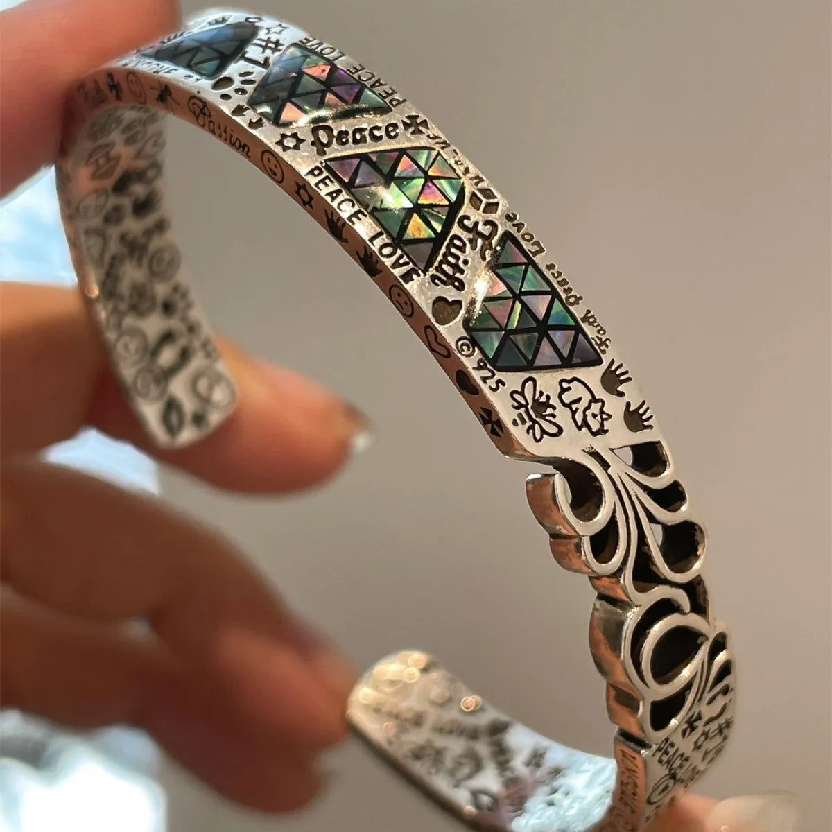 Geometric Graffiti Cuff Bracelet