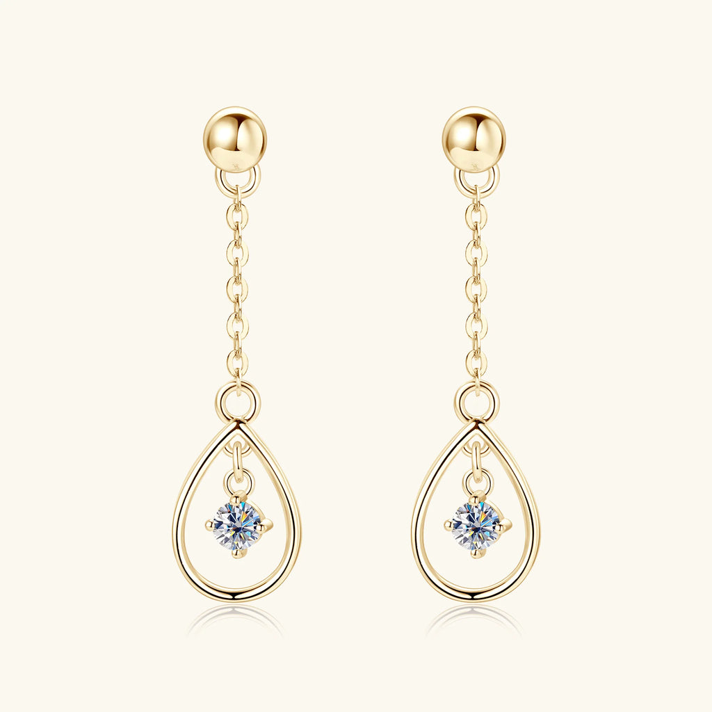 925 Sterling Silver Long Tassel Earrings 3mm Moissanite Drop Earrings For Women 14K Gold Jewelry High Quality Gift